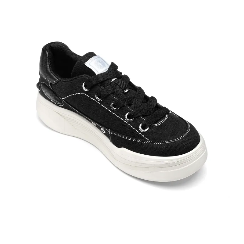 Opp France Black Canvas Trendy Shoes Versatile Casual Sneakers For Men And Women
