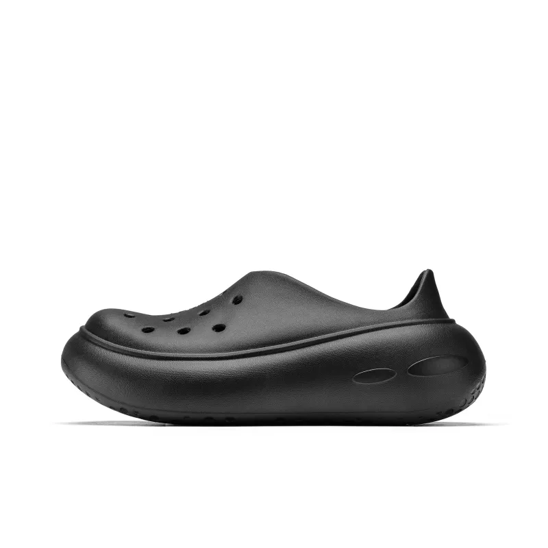 Opp France Black Cute Hole Shoes Thick Sole Height Increasing Women’s Beach Shoes