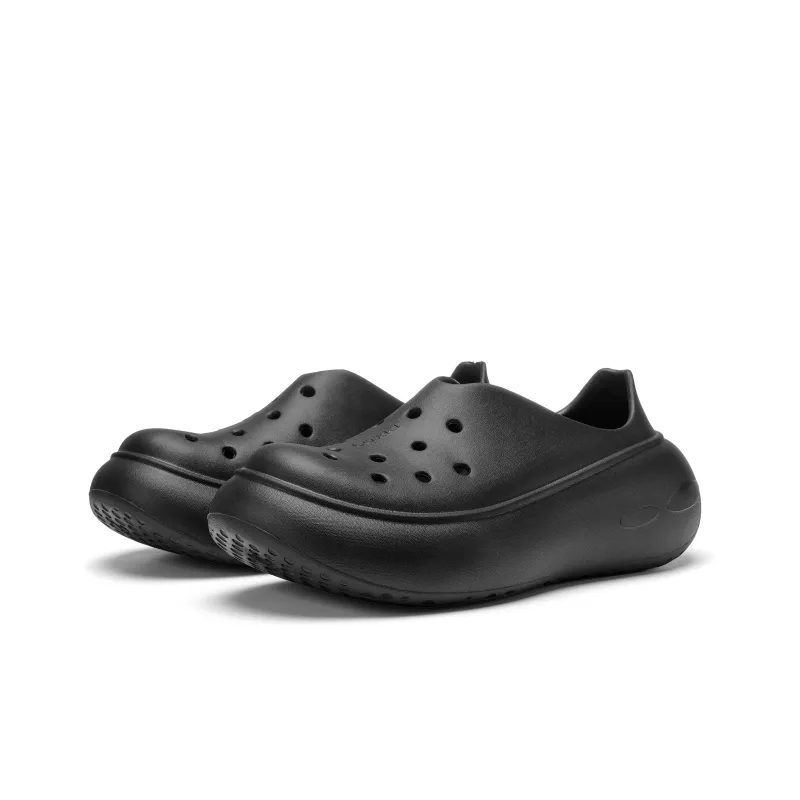 Opp France Black Cute Hole Shoes Thick Sole Height Increasing Women’s Beach Shoes