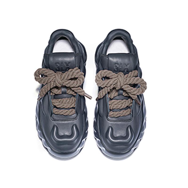 Opp France Black Dad Shoes Casual Thick Soled Bread Shoes Unisex Trendy