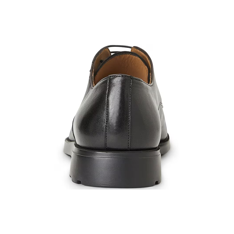 Opp France Black Flat Round Toe Lace-up Men’s Casual Leather Shoes Work Shoes