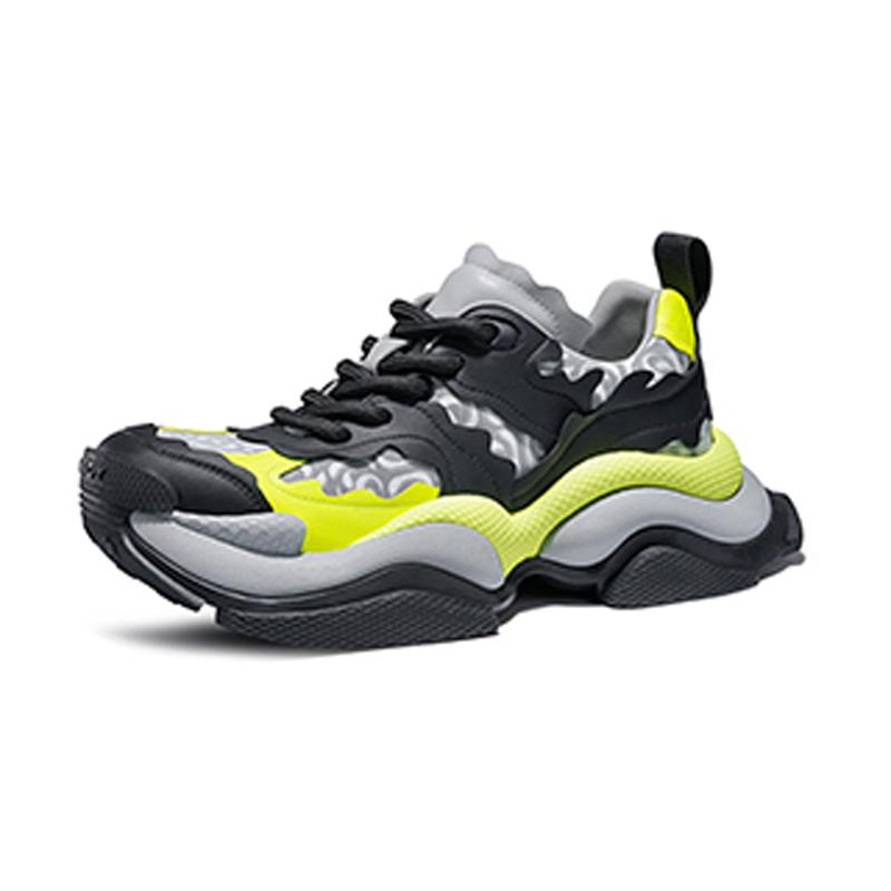 Opp France Black Green Summer Print Dad Shoes Trendy Brand Breathable Couple Retro Versatile Men’s And Women’s Casual Shoes