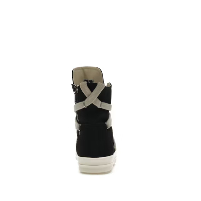 Opp France Black High-top Canvas Lace-up Unisex Thick-soled Casual Shoes And Ankle Boots