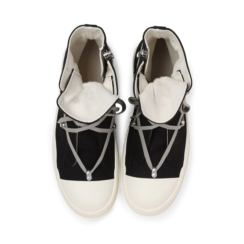 Opp France Black High Top Trend Cross Lace Retro Canvas Unisex Casual Shoes Short Boots