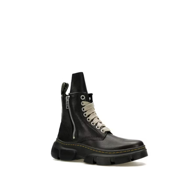 Opp France Black High-top Zippered Martin Boots For Men And Women