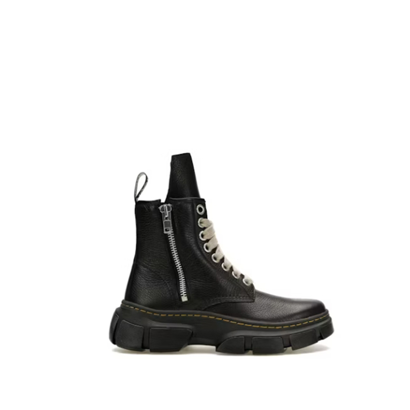 opp france Black high-top zippered Martin boots for men and women