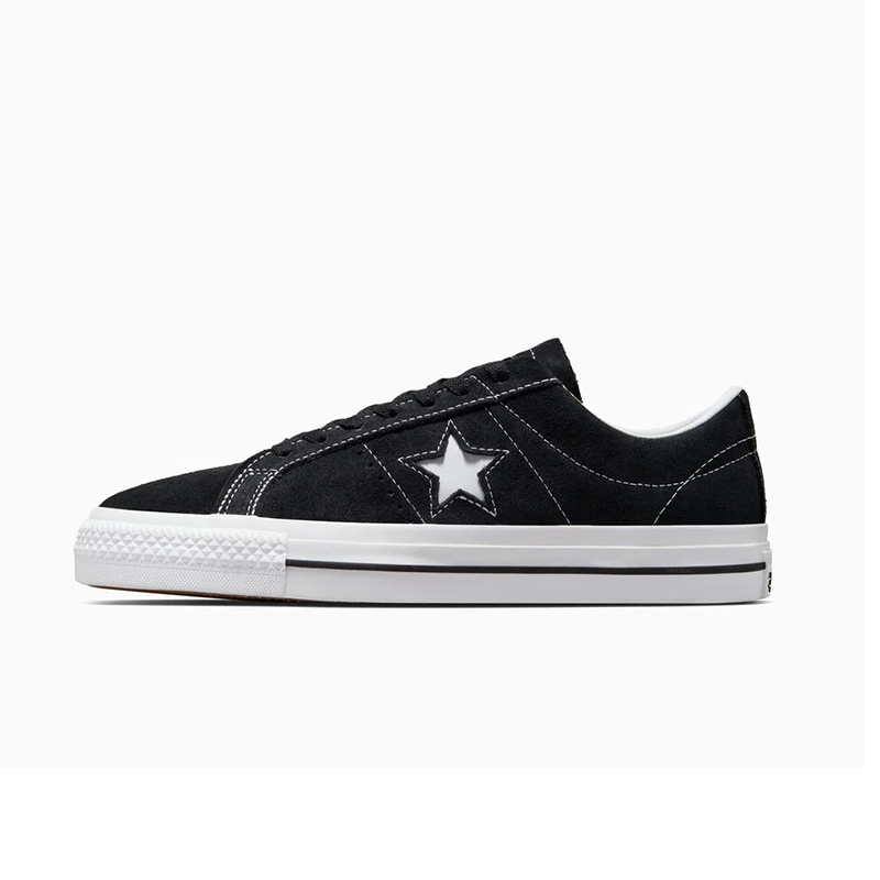 opp france Black leather all-match low-top lace-up star-studded casual shoes for men and women