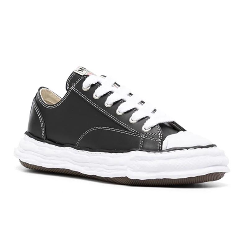 Opp France Black Leather Breathable Lace-up Thick-soled Men’s Sports Casual Shoes