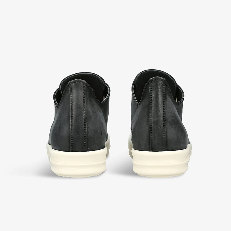 Opp France Black Leather Low-top Lace-up Unisex Casual Sneakers