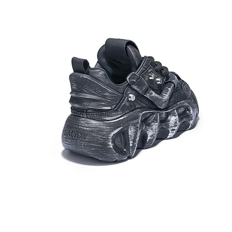 Opp France Black Niche Sneakers For Men Genuine Leather Versatile Bread Shoes