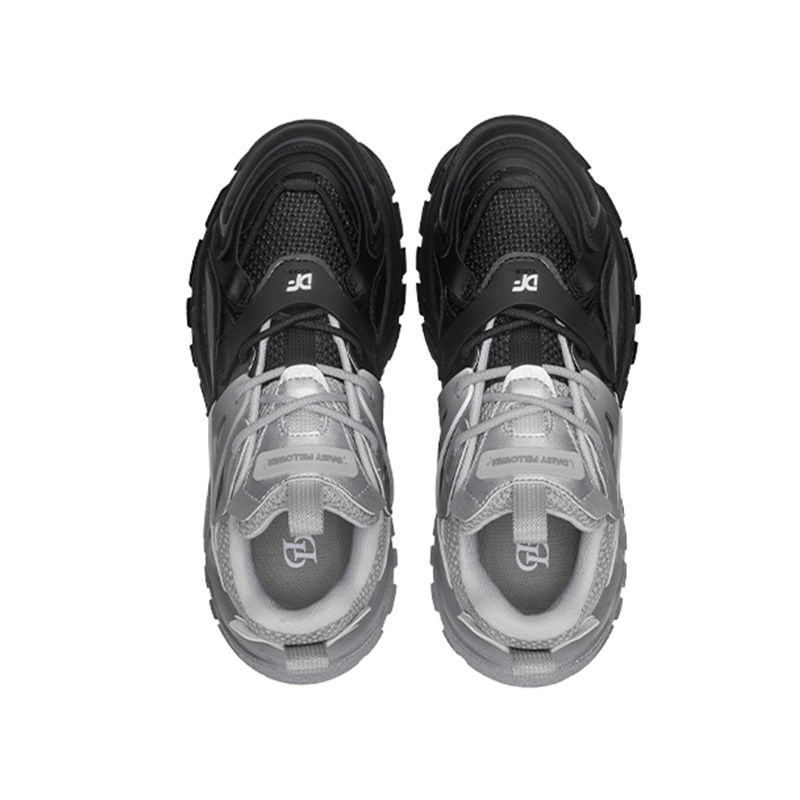 Opp France Black Silver Thick Sole Height Increasing Retro Sports And Casual Shoes For Men And Women