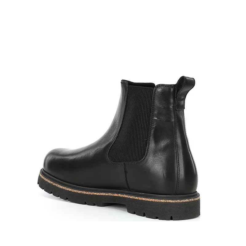 Opp France Black Slip-on Thick-soled Height-enhancing Casual Martin Boots Men’s Boots