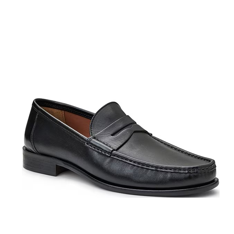 opp france Black square toe breathable soft sole men’s casual loafers