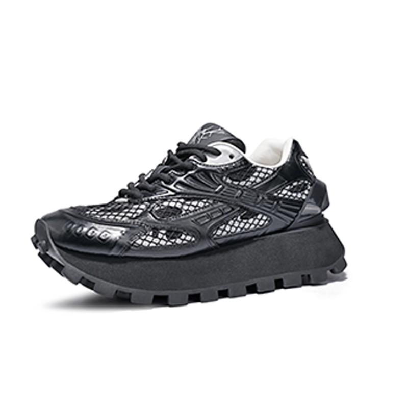 Opp France Black Summer Thick Soled Height Increasing Dad Shoes Unisex Trendy Casual Versatile Breathable Forrest Gump Shoes