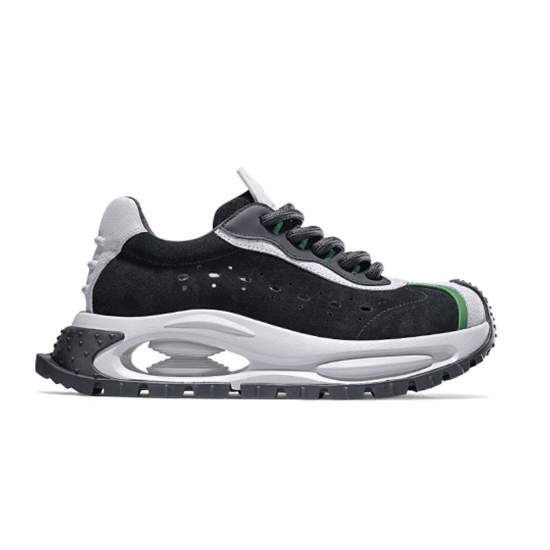 Opp France Black Summer Thick Soled Trendy Casual Shoes For Both Men And Women Thick Soled Retro Breathable Dad Shoes