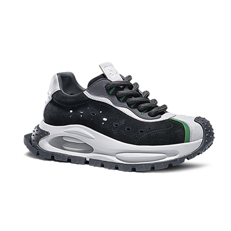 Opp France Black Summer Thick Soled Trendy Casual Shoes For Both Men And Women Thick Soled Retro Breathable Dad Shoes