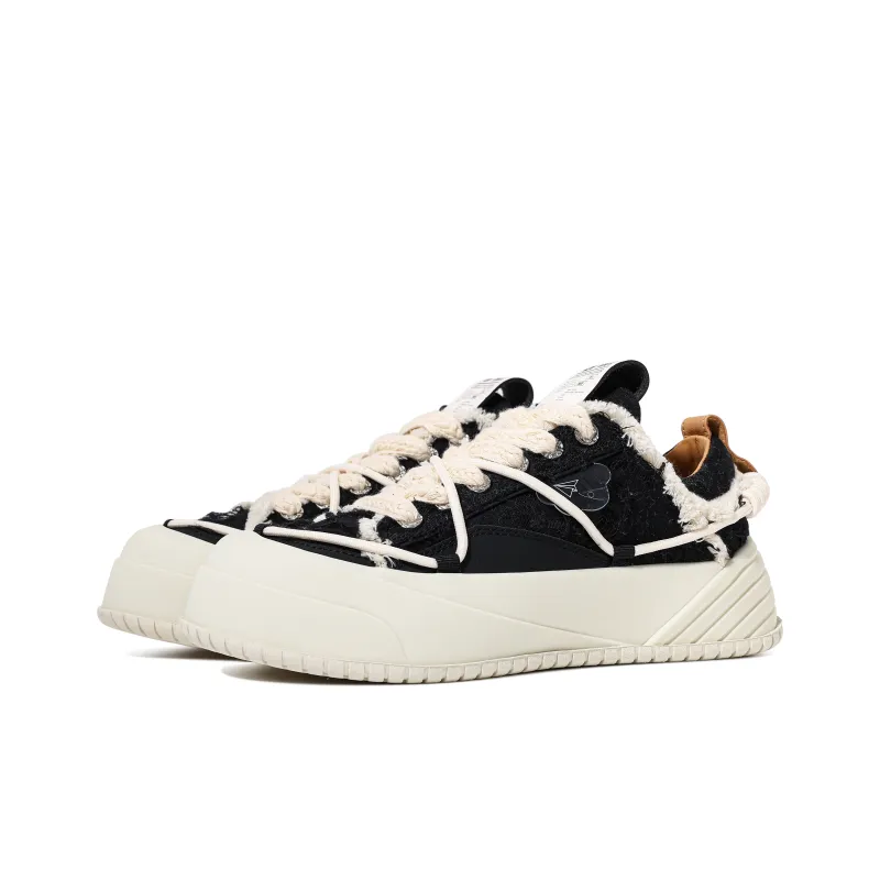 Opp France Black Tassel-edged Trendy Lace-up Unisex Casual Shoes