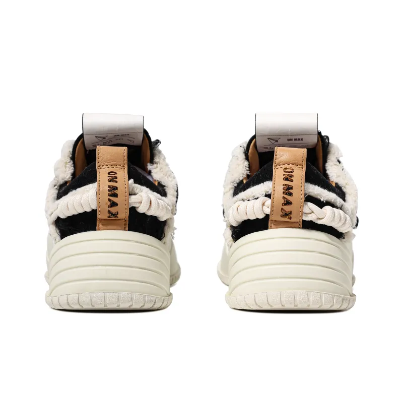 Opp France Black Tassel-edged Trendy Lace-up Unisex Casual Shoes