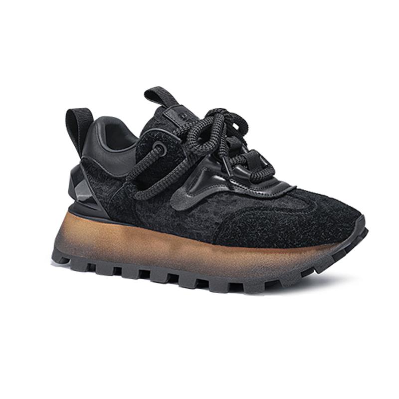 Opp France Black Temperament Trendy Shoes With Thick Soles Versatile Casual Shoes For Both Men And Women