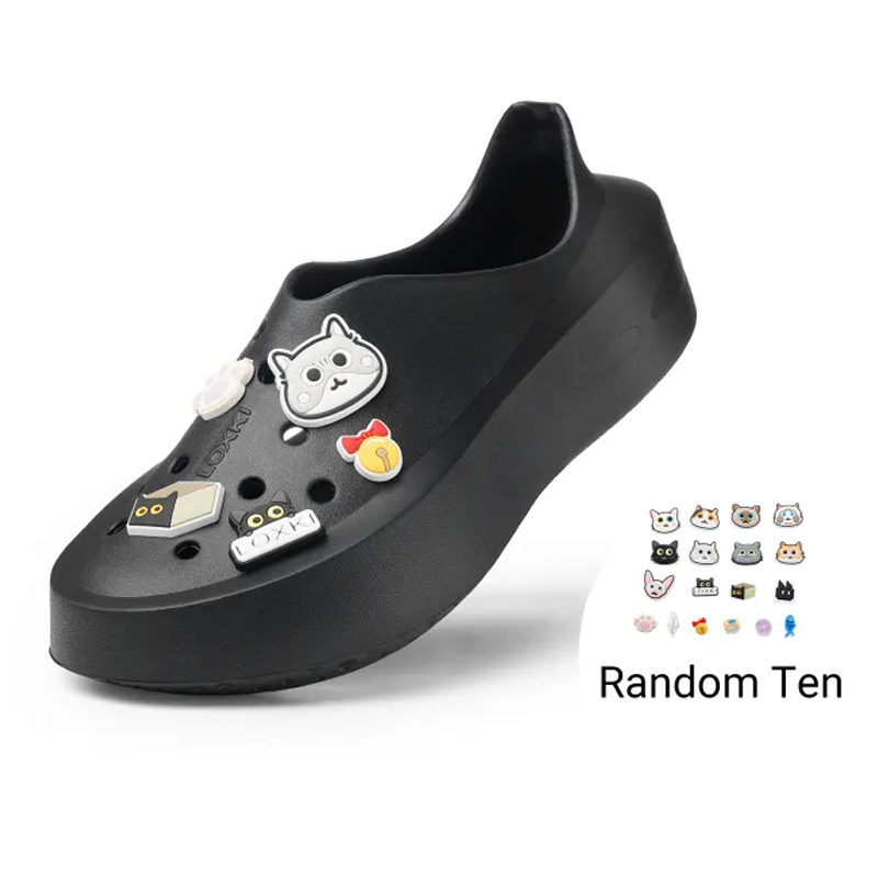 Opp France Black Thick-soled Outdoor Non-slip Height-enhancing Men’s Beach Shoes Casual Shoes