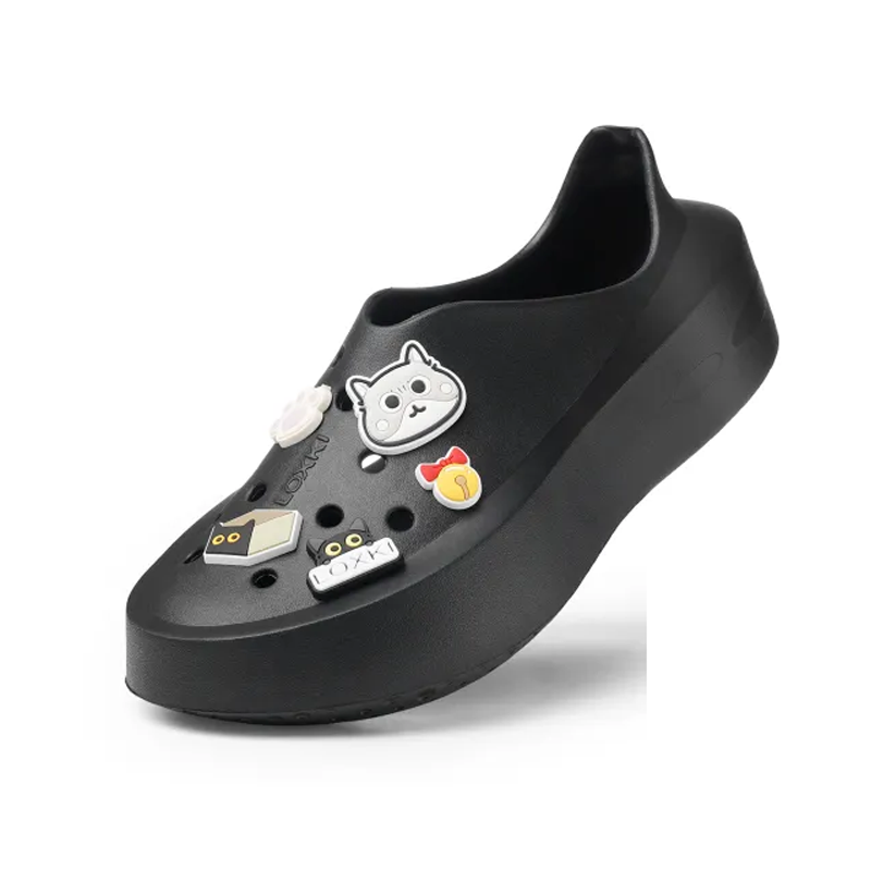 opp france Black thick-soled outdoor non-slip height-enhancing men’s beach shoes casual shoes