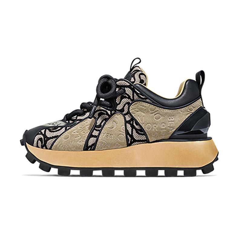 opp france Black trendy brand versatile casual men’s thick-soled Forrest Gump shoes