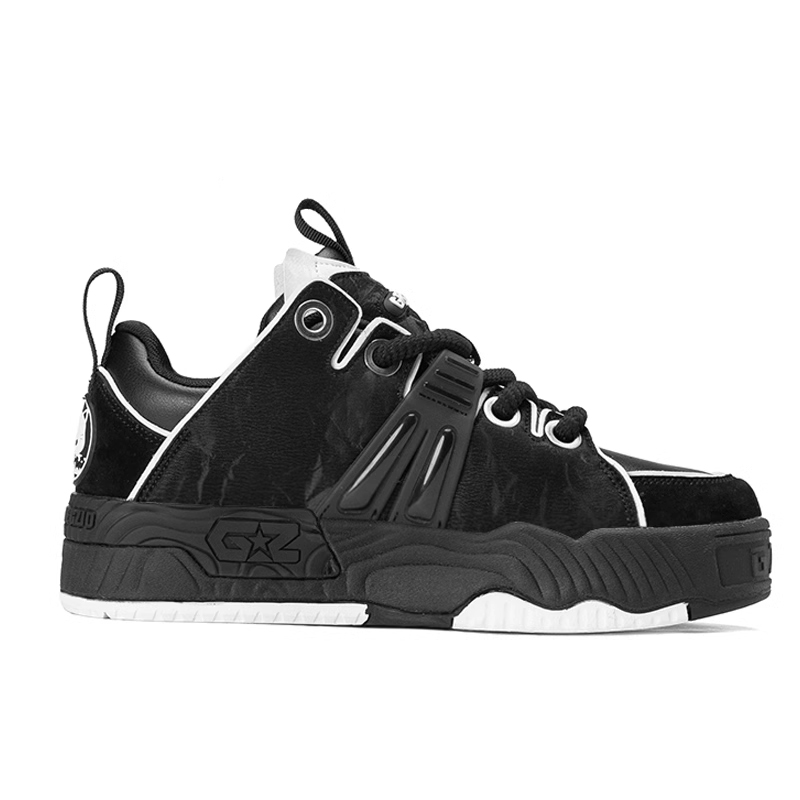 Opp France Black Trendy Lace Up Youthful And Fashionable Unisex Board Shoes Casual Shoes