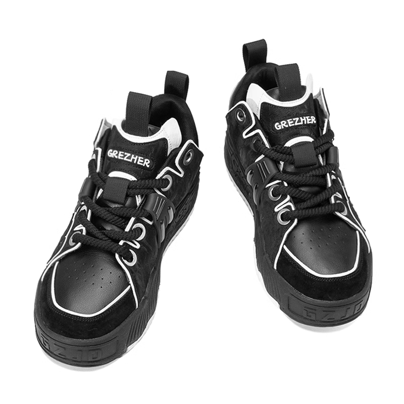 Opp France Black Trendy Lace Up Youthful And Fashionable Unisex Board Shoes Casual Shoes