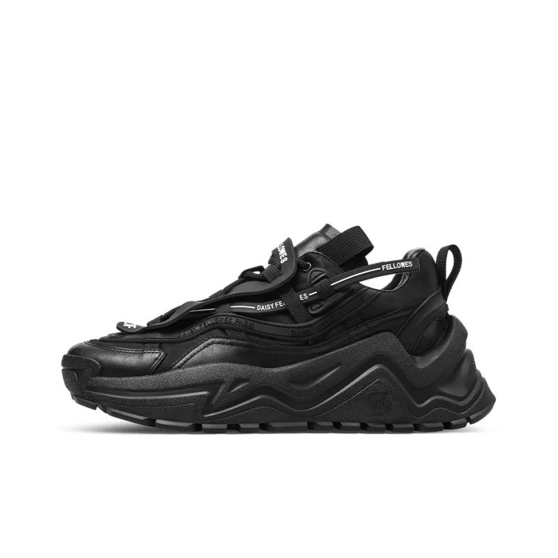 opp france Black unisex sports fashion trend high rise thick soled casual shoes