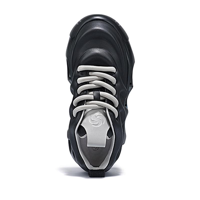 Opp France Black Versatile Fashion Loafers Thick-soled Men’s Casual Dad Shoes