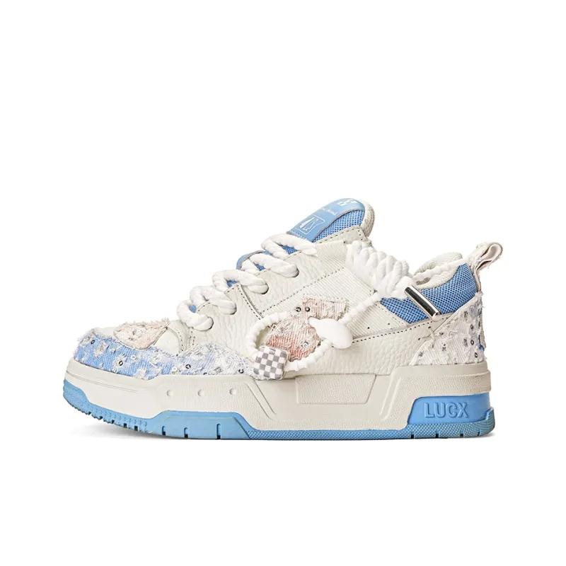 Opp France Blue And Pink Fun Two Tone Personalized Fashionable Women’s Casual Shoes