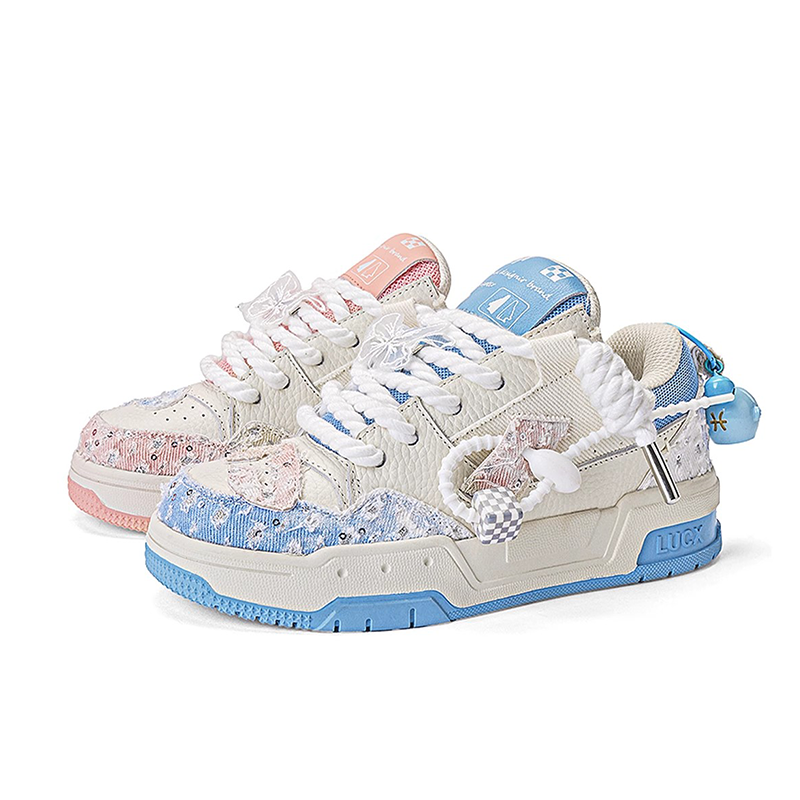 Opp France Blue And Pink Fun Two Tone Personalized Fashionable Women’s Casual Shoes