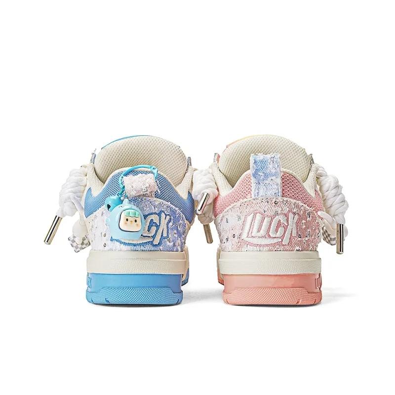 Opp France Blue And Pink Fun Two Tone Personalized Fashionable Women’s Casual Shoes