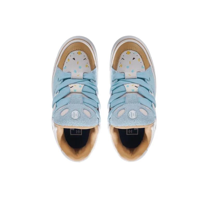 Opp France Blue And White Lace Up Cute Breathable Unisex Casual Shoes