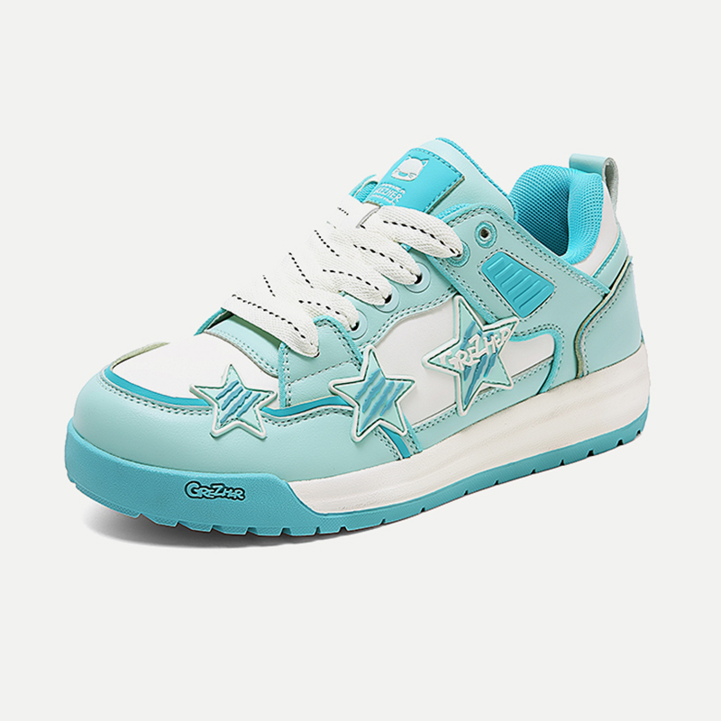 Opp France Blue And White Lace Up Star Anti Slip Breathable Unisex Board Shoes Casual Shoes