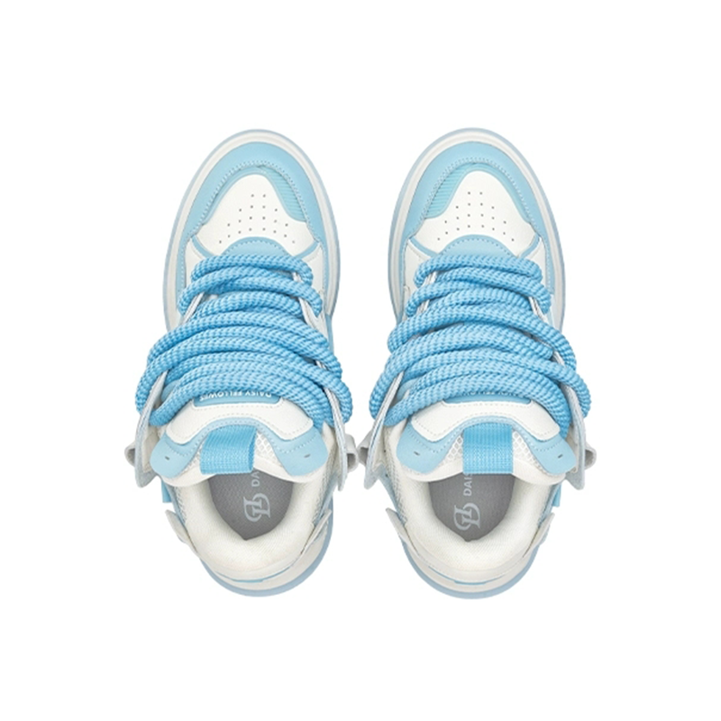 Opp France Blue And White Lightweight Breathable Coarse Lace Casual Shoes For Men And Women