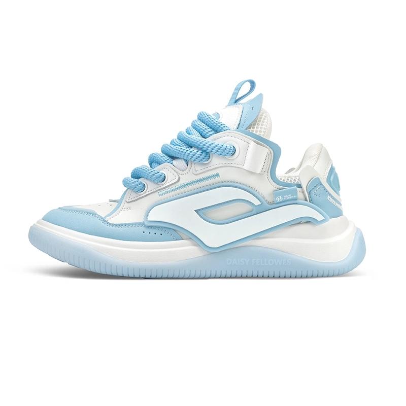 opp france Blue and white lightweight breathable coarse lace casual shoes for men and women