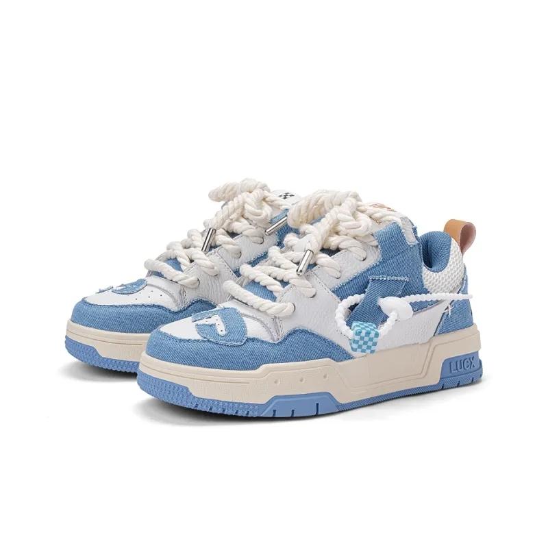 Opp France Blue And White Thick Shoelaces Youthful And Fashionable Casual Shoes For Both Men And Women