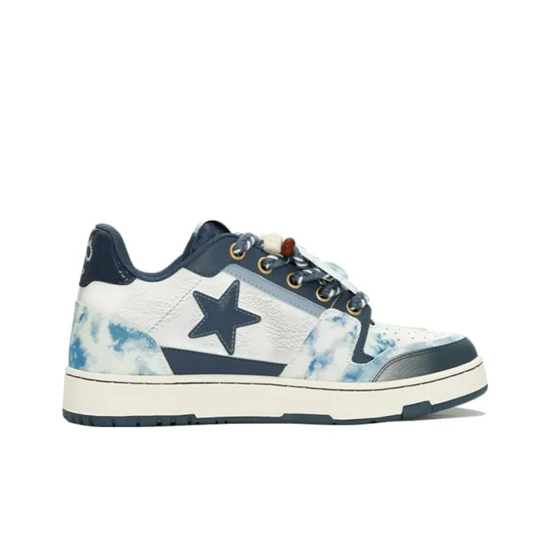 Opp France Blue And White Trendy Print Unisex Casual Shoes