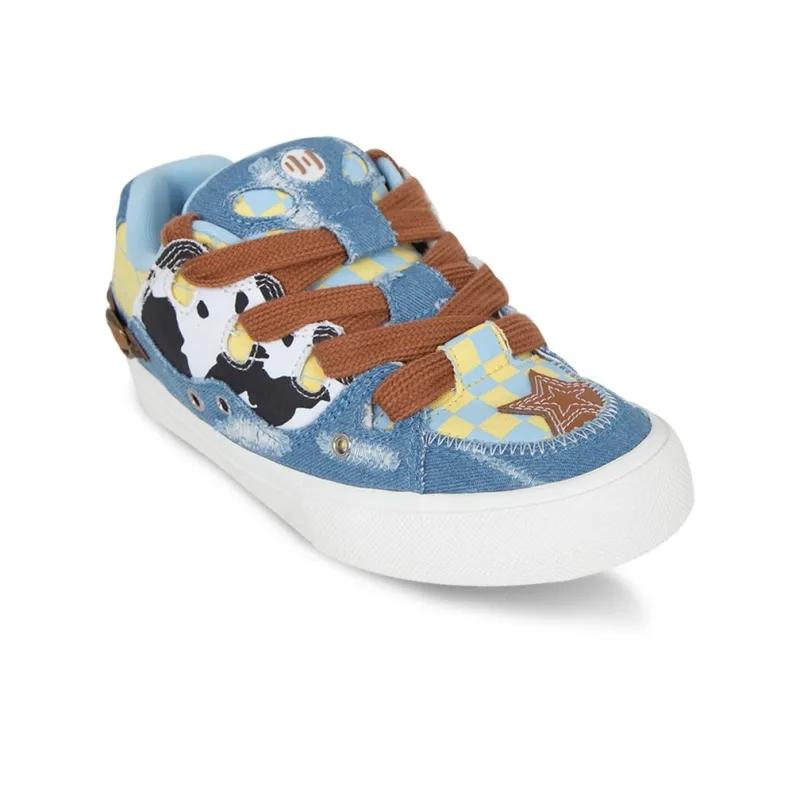 Opp France Blue Canvas Milk Patterned Fashionable Unisex Casual Shoes