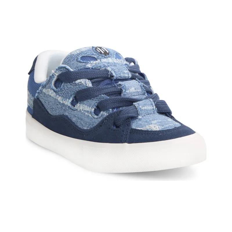 Opp France Blue Denim Lace Up Low Cut Unisex Casual Shoes