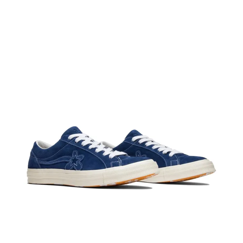 Opp France Blue Low-top Floral Suede Unisex Casual Shoes
