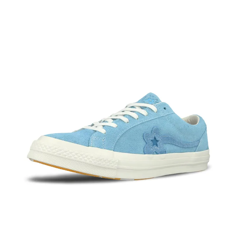 Opp France Blue Low-top Floral Suede Unisex Casual Shoes