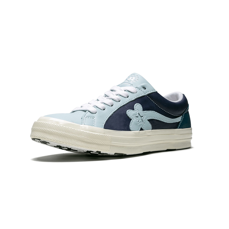 Opp France Blue Low-top Small Flower Matching Lace-up Men’s And Women’s Casual Shoes