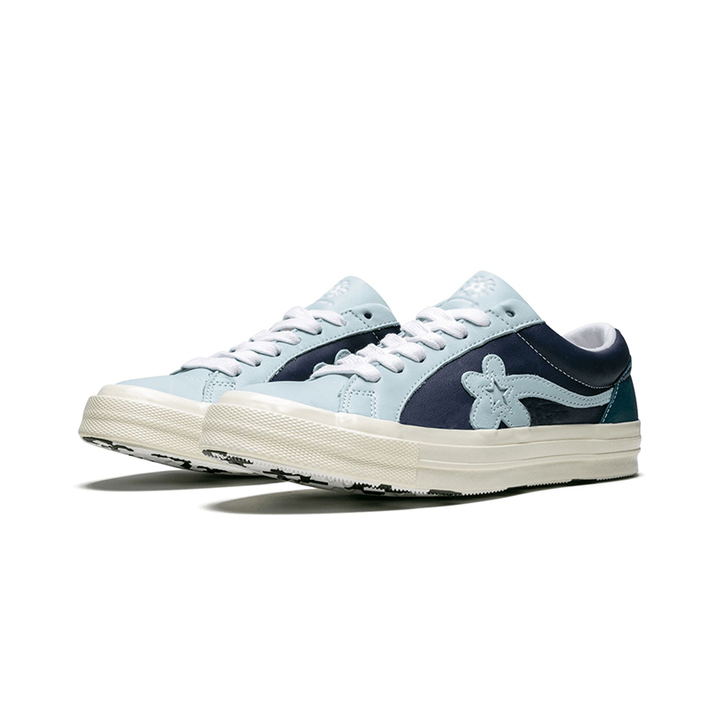 Opp France Blue Low-top Small Flower Matching Lace-up Men’s And Women’s Casual Shoes