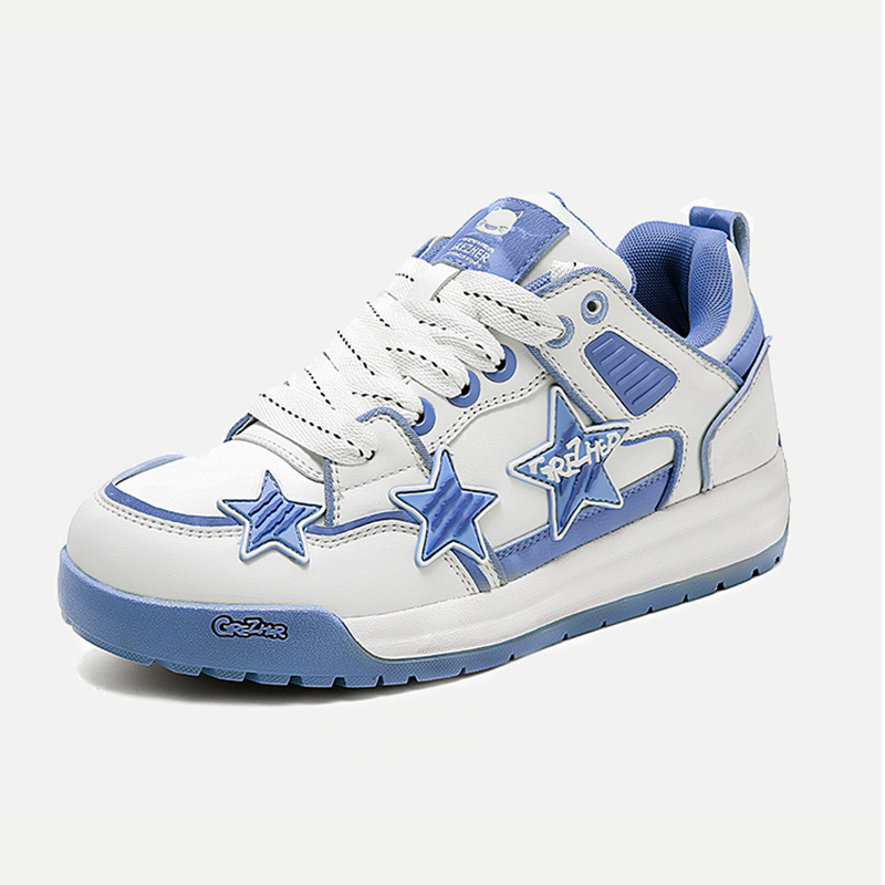 Opp France Blue Purple Lace Up Star Anti Slip Breathable Unisex Board Shoes Casual Shoes
