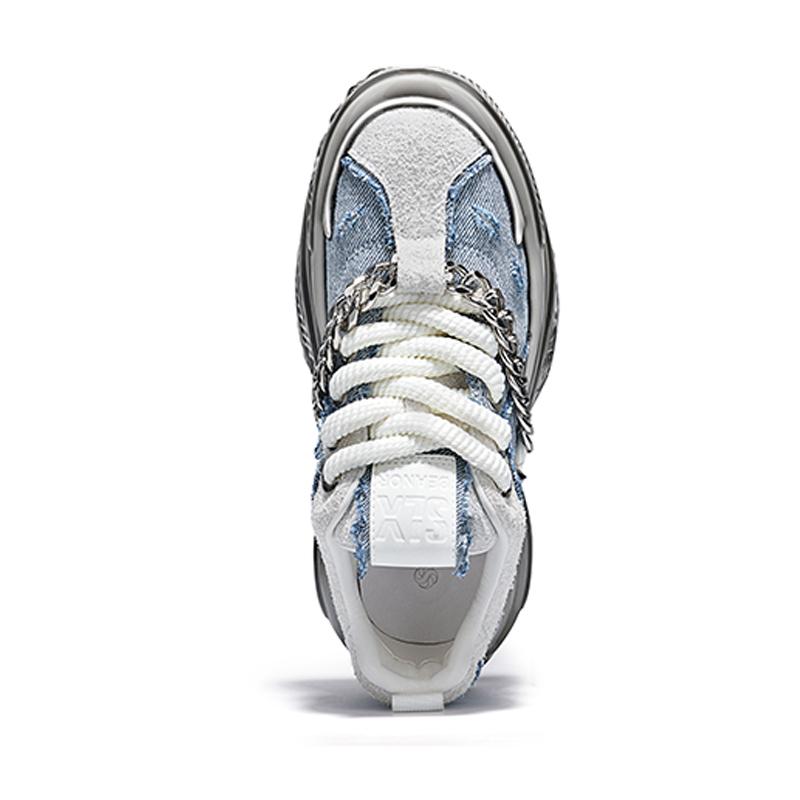 Opp France Blue Sneakers Super Cool Yacht Shoes Thick Soled Dad Shoes Unisex