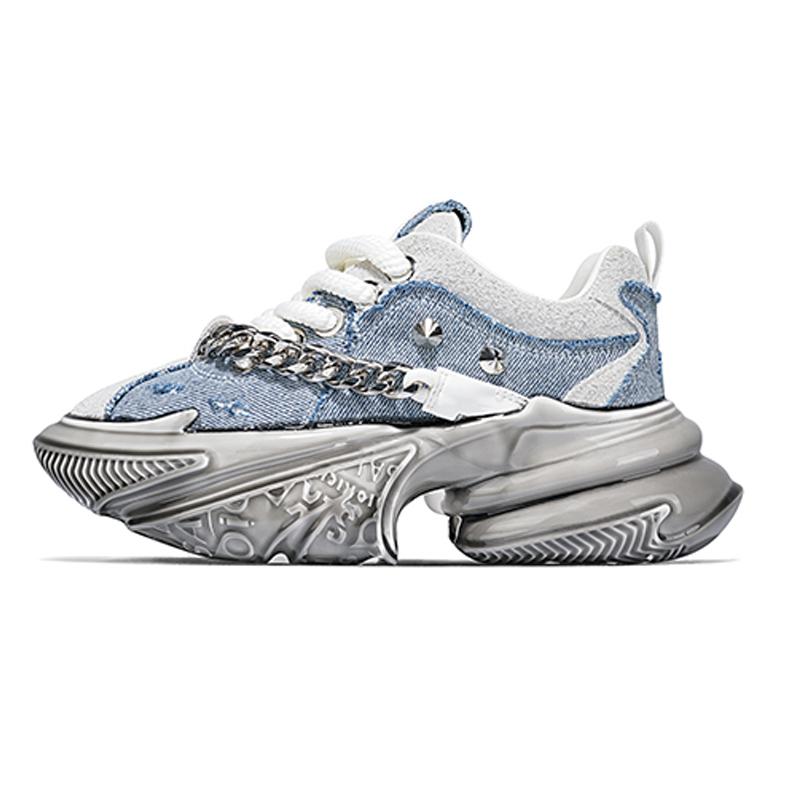 opp france Blue sneakers super cool yacht shoes thick soled dad shoes unisex