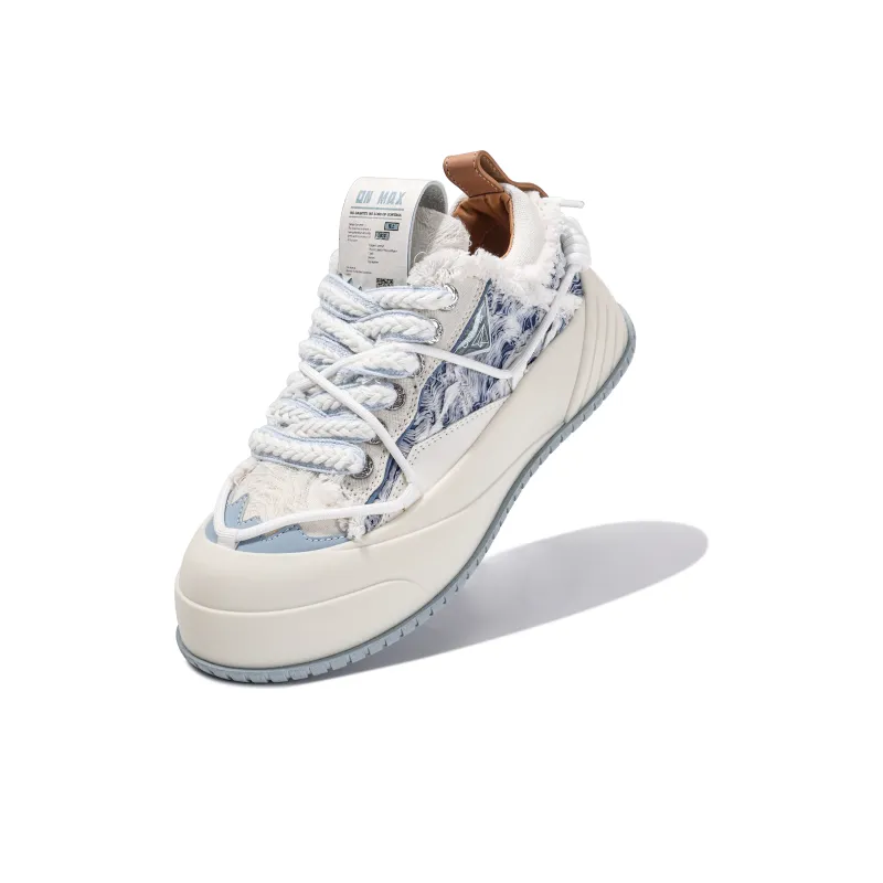 Opp France Blue Tassel Edge Trendy Lace-up Casual Shoes For Men And Women