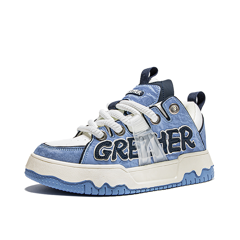 Opp France Blue Trendy Lace Up Youthful And Fashionable Unisex Board Shoes Casual Shoes